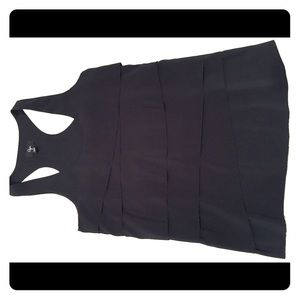 Aqua Tank Black Layered Tiered Racerback Size XS